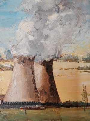 Niet of onleesbaar gesigneerd - Zicht op kerncentrale kopen? Bied vanaf 1!