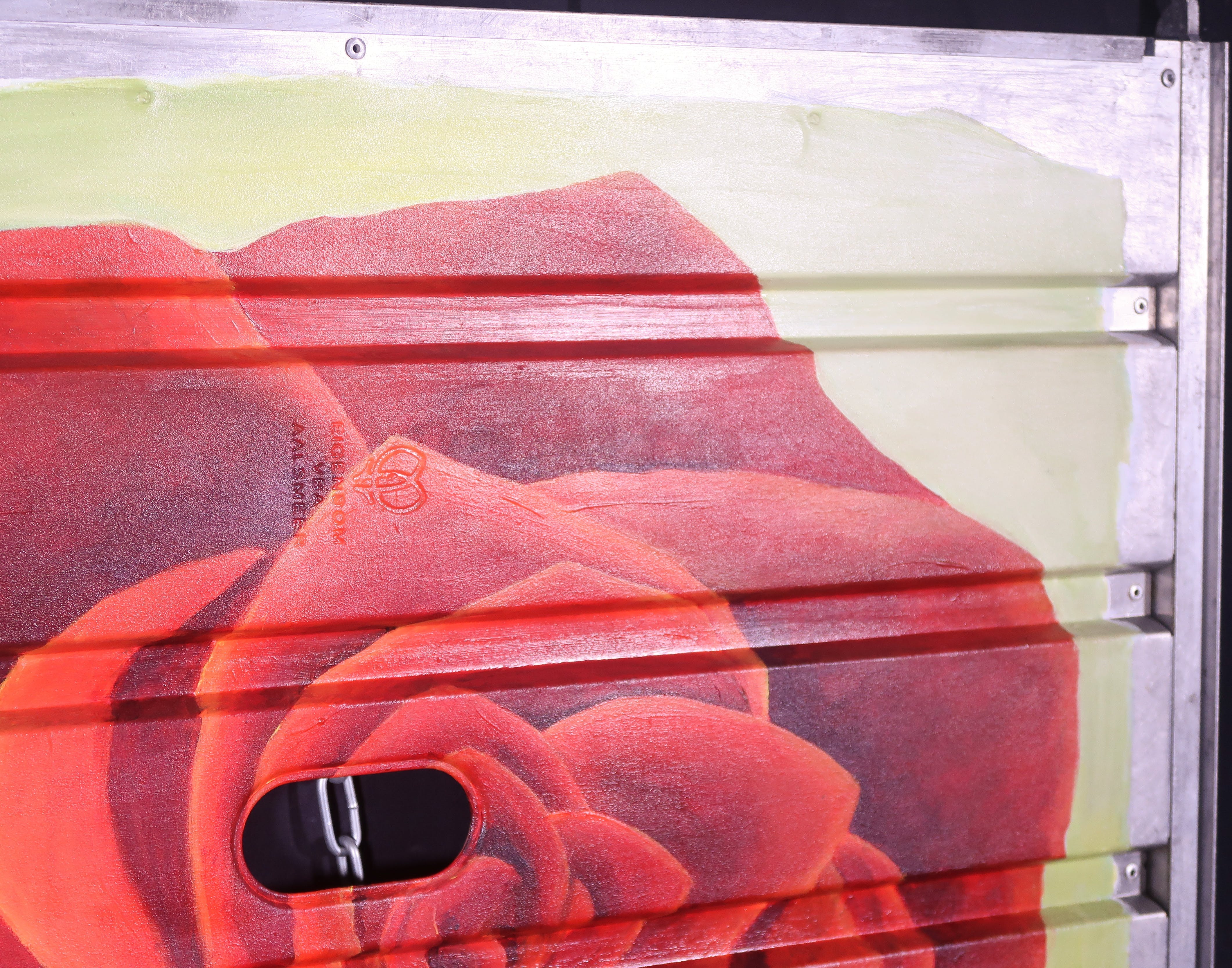 Sylvie Granneman - Acrylverf op aluminium (onderdeel van een bloemenkar), Roos (Groot!) kopen? Bied vanaf 1!