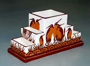 Niet of onleesbaar gesigneerd - Art Deco Keralouve bureau accessoire pinguïns in de stijl van Charles Catteau verkocht voor € 1!