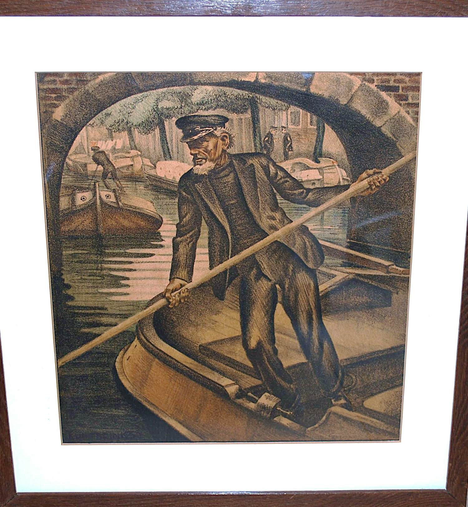 Kuno Brinks - Beurtschipper - schaarse/unieke kleurenlitho verkocht voor € 20!