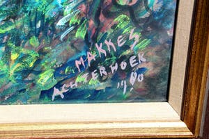 Jan Makkes - olieverf op papier: Achterhoek - 1980 kopen? Bied vanaf 225!