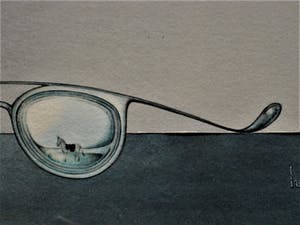 Niet of onleesbaar gesigneerd - Galerie Hofstee Frankfurt - Magisch Realisme handgekleurde Ets - gesigneerd kopen? Bied vanaf 10!