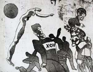 Lucebert - ets: Vox - 1967 verkocht voor € 235!