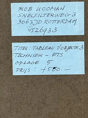 Rob Kooman - TABLEAU D’OBJECTS 3 kopen? Bied vanaf 60!