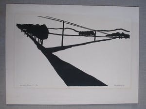 Flip van der Burgt - Houtsnede "De Voert Bergen NH" kopen? Bied vanaf 35!