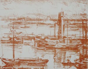 Wilhelm Wagner - Wilhelm Wagner: Lithografie. Amsterdams havengezicht, 1921, Oplage 100 ex. kopen? Bied vanaf 39!