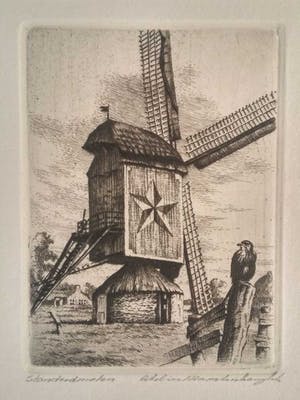 Maarten Langbroek - Standerdmolen – Hanse Molen Wanroij - ets kopen? Bied vanaf 30!