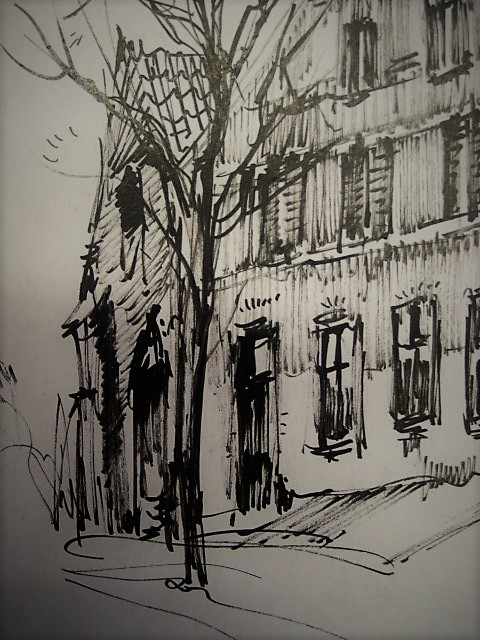 Niet of onleesbaar gesigneerd - mooie expressieve inkttekening "Monnickendam" met signatuur kopen? Bied vanaf 1!