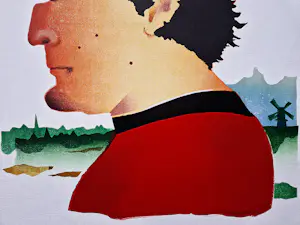 Frans de Jong - Grote kleuren Sjabloondruk portret Piero della Francesca in Holland - gesigneerd kopen? Bied vanaf 36!