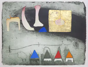 Michel van Overbeeke - Kleurenets, Abstracte compositie - Ingelijst kopen? Bied vanaf 1!