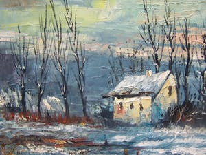 Wilhelmus Enneking - Winterlandschap kopen? Bied vanaf 60!