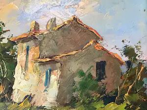 Niet of onleesbaar gesigneerd - Huis op heuvel. kopen? Bied vanaf 1!