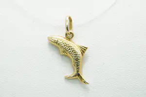 Acheter33 - Mooi gedetailleerde 14 karaats geel-gouden VIS hanger - gekeurd? Enchérissez de 45!