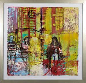 Peter Meijer - Handbewerkte zeefdruk, To the bar - Ingelijst verkocht voor € 50!