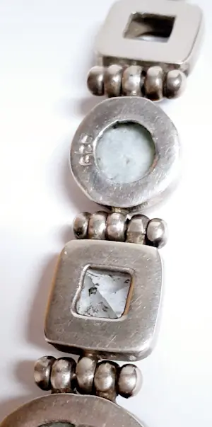 Zilveren Armband bezet met ovale facetgeslepen Aquamarijn en ovale turkoois kopen? Bied vanaf 85!