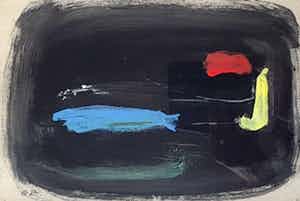 Eugene Brands - Gouache - Nacht - gesgineerd en verso (1987) verkocht voor € 659!