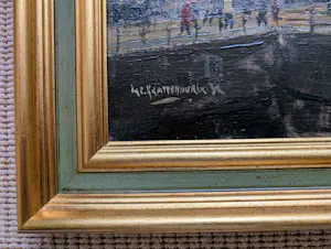 Hendrik Cornelis Kranenburg - Amsterdam, zicht op Sonestakoepel met Haarlemmersluis aan de Singel kopen? Bied vanaf 200!