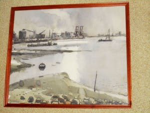 Joop Dam - Aquarel - Sloehaven kopen? Bied vanaf 75!