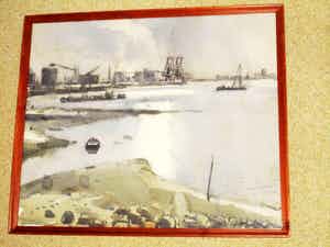 Joop Dam - Aquarel - Sloehaven verkocht voor € 75!