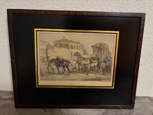 AcheterVictor Adam - Triptiek van 3 x 19e-eeuwse Handgekleurde Lithografieën (Paardenkoetsen)? Enchérissez de 240!