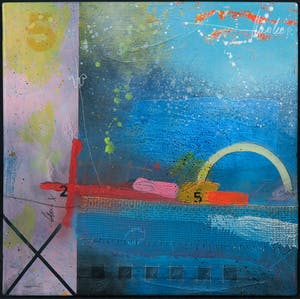 Theo Koster - Zeefdruk en collage op doek, Zonder titel (met ophangsysteem) kopen? Bied vanaf 35!
