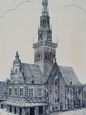 Niet of onleesbaar gesigneerd - De Waag, Alkmaar (1932) kopen? Bied vanaf 1!