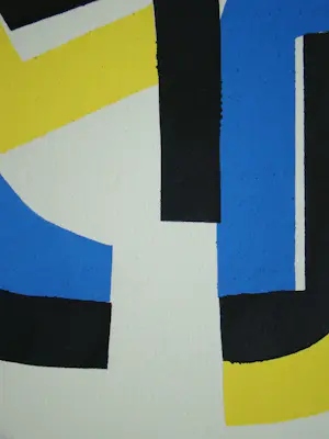 Jean Dewasne - Abstracte compositie - sjabloon in gouachekleuren - 1952 kopen? Bied vanaf 80!