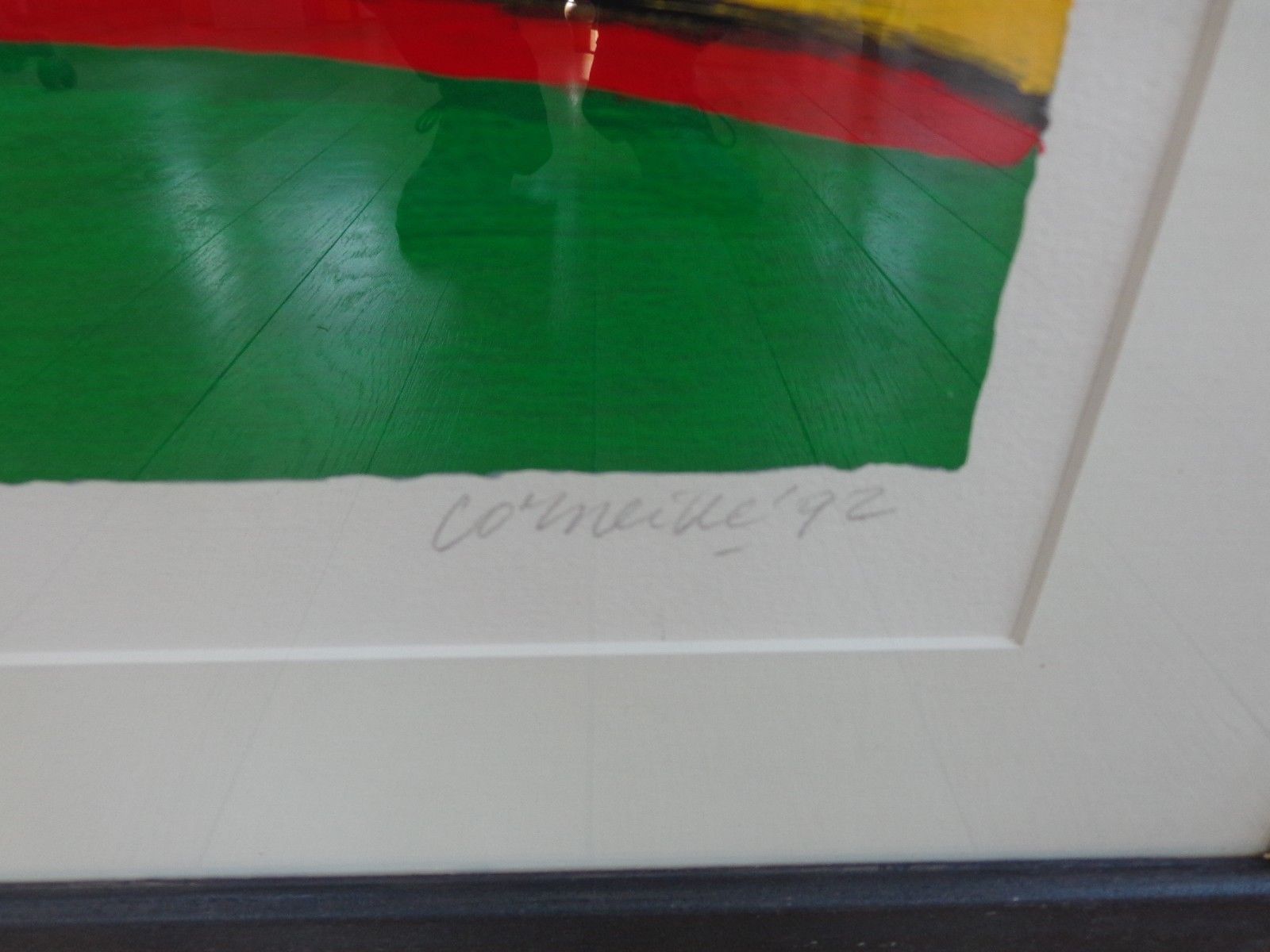 Corneille - KLEURRIJKE VOGEL / KLEURZEEFDRUK / 132x112cm / KADER / SIG kopen? Bied vanaf 520!