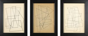 Siep van den Berg - Lot van drie tekeningen, Abstracte composities - Ingelijst kopen? Bied vanaf 40!