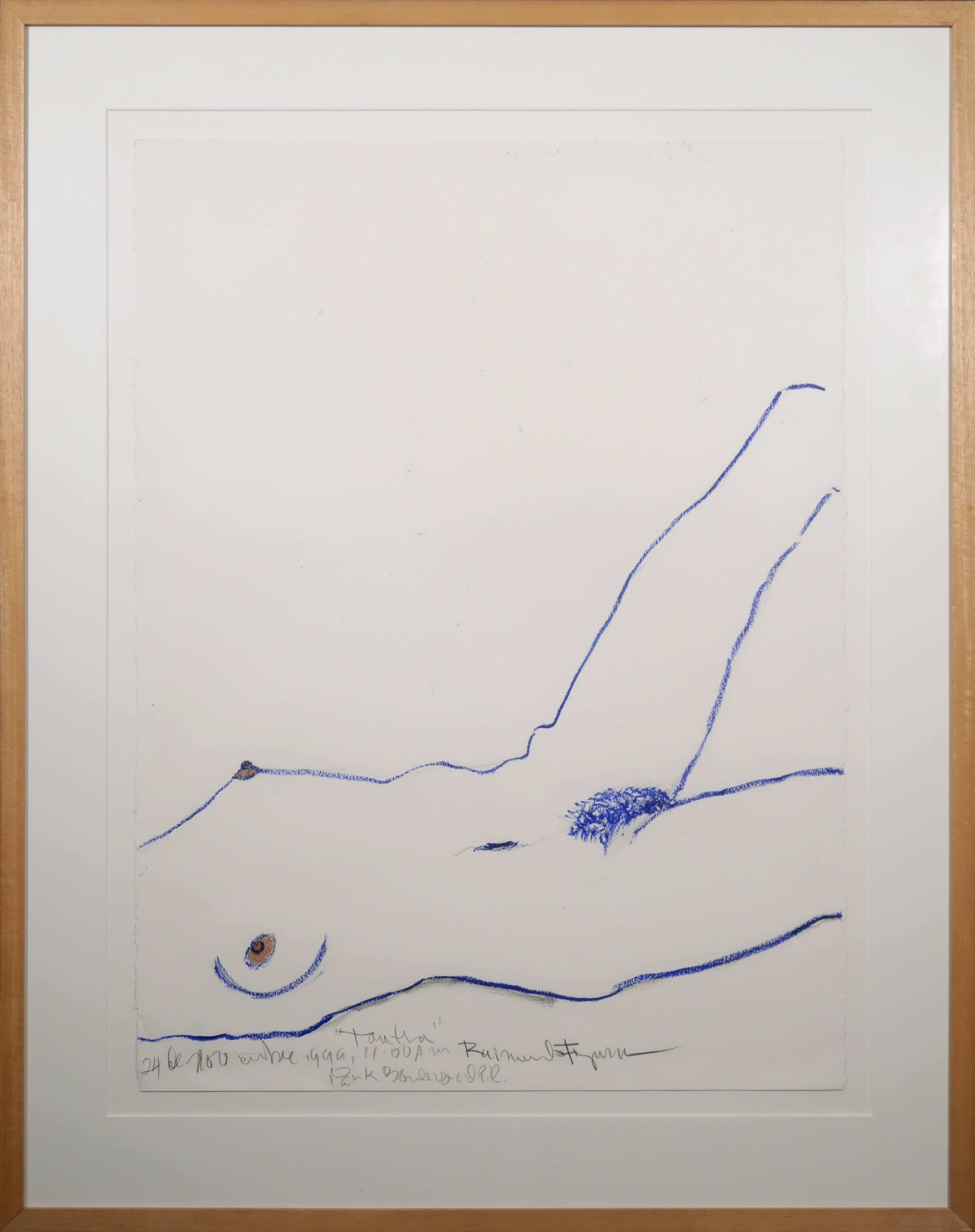 Raimundo Figueroa - Potlood en krijt op papier, Tantra (INGELIJST) verkocht voor € 150!