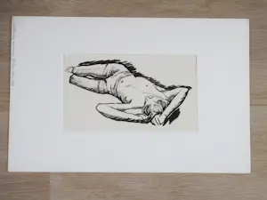 Herman Bieling - Liggend Naakt - Inkttekening kopen? Bied vanaf 45!