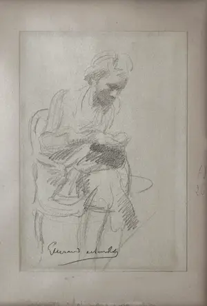 Niet of onleesbaar gesigneerd - potloodtekening - gesigneerd kopen? Bied vanaf 1!