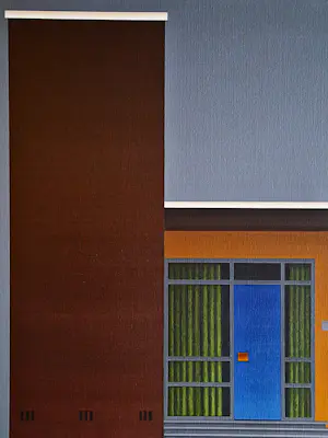 Frank Lenferink - prachtig olieverf doek schilderij "bungalow bij invallende nacht" groot & ZGAN kopen? Bied vanaf 350!