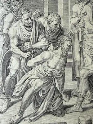 Maarten van Heemskerck - Der Diener wird vor den König gebracht. Philips Galle 1560 kopen? Bied vanaf 145!