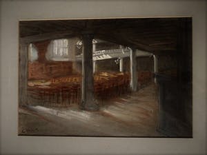 Gerke Henkes - "Meester van het verstilde interieur" AQUAREL "invallend licht lege Kerk" gesig. kopen? Bied vanaf 10!