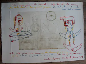 Anton Heyboer - Gemengde techniek(vetkrijt en potloodtekening met ets) - 1984 kopen? Bied vanaf 280!