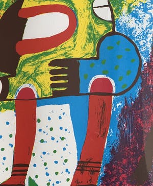 Clemens Briels - Kleurenzeefdruk | 'Zonder titel' | 1995 (INGELIJST) kopen? Bied vanaf 100!