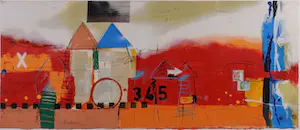 Theo Koster - Zeefdruk, Liggend rood EA - Ingelijst (Groot) kopen? Bied vanaf 35!