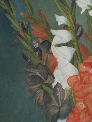 Niet of onleesbaar gesigneerd - Ingelijste gouache , “Bloemen in Vaas” - 1943 kopen? Bied vanaf 1!