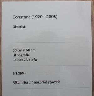Constant - Grote ingelijste litho: Giet Niño Ricardo(mooie lijst!!) kopen? Bied vanaf 795!