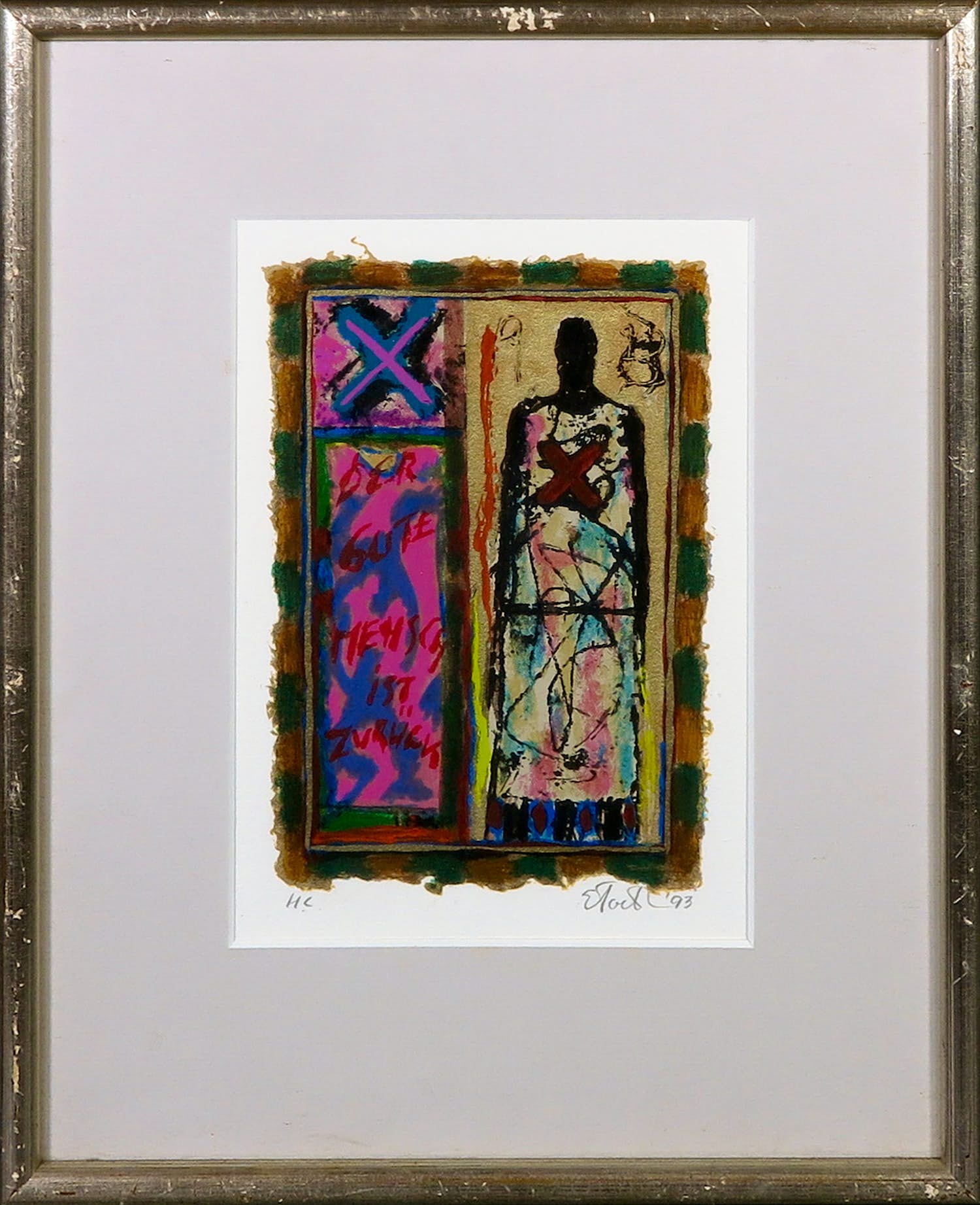 Eric Toebosch - Zeefdruk, Zonder titel - Ingelijst kopen? Bied vanaf 35!