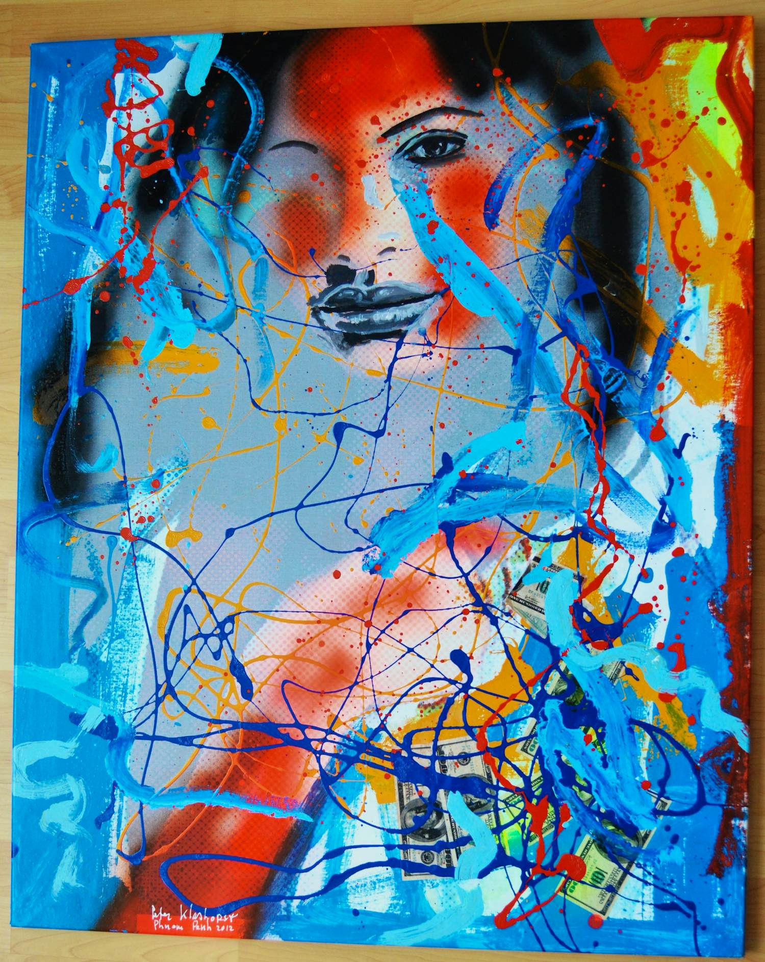 Peter Klashorst - Dame in dollarbiljetten verkocht voor € 450!