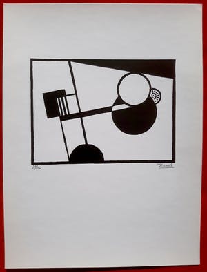 Cesar Domela - Constructivistische compositie, zeefdruk kopen? Bied vanaf 115!