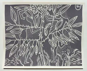 Walter Whall Battiss - Boys picking wild fruits, linosnede kaufen? Bieten Sie von 75!