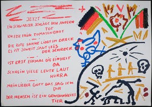 A.R. Penck - Zeefdruk op karton, Das Blaue Huhn kopen? Bied vanaf 1!