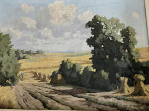 Piet Rackwitsz - Nederlands landschap: zicht op een korenveld kopen? Bied vanaf 25!