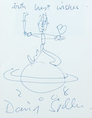 David Spiller - Pentekening met gelukswensen kopen? Bied vanaf 100!