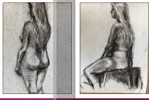 Ton Etman - zittend naakt in zwartkrijt kopen? Bied vanaf 1!