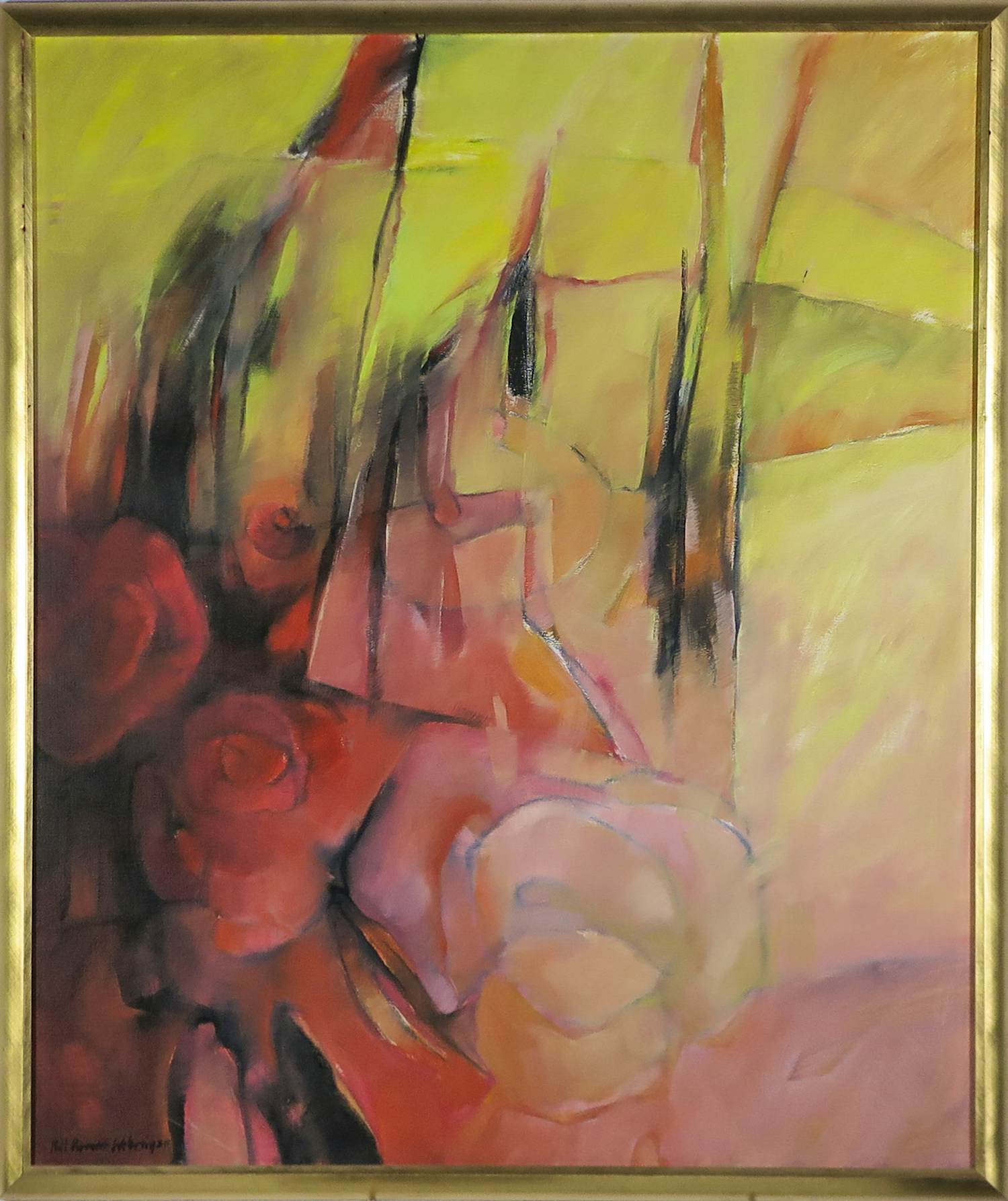 Phil Vermeer-Weterings - Olieverf op doek, Geheim en geluk - Ingelijst (Groot) verkocht voor € 100!