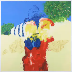 Henk van Vessem - Zeefdruk, Zonder titel - Ingelijst kopen? Bied vanaf 1!